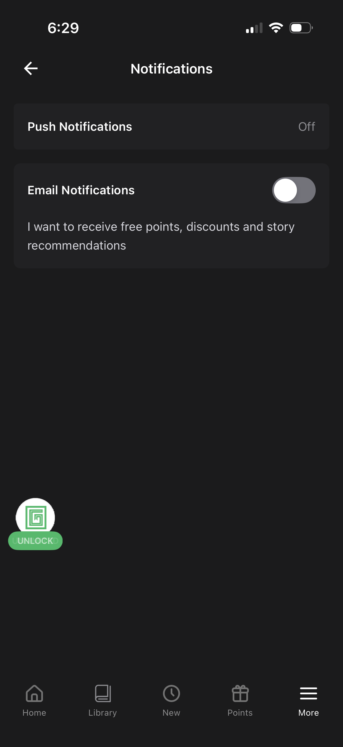 galatea notifications screenshot